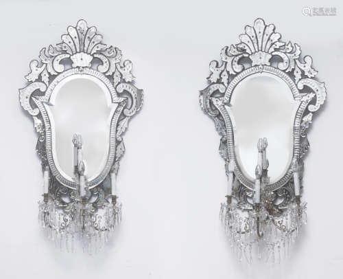 A pair of 19th century Venetian mirrors
