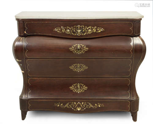 A 19th century Isabelino mahogany chest of drawers