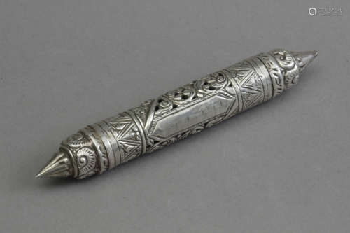 An Indian Colonial silver document holder circa 1880