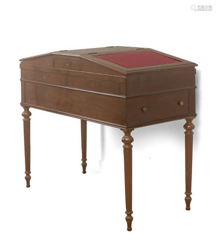 A 19th century Louis XVI style mahogany notary double desk