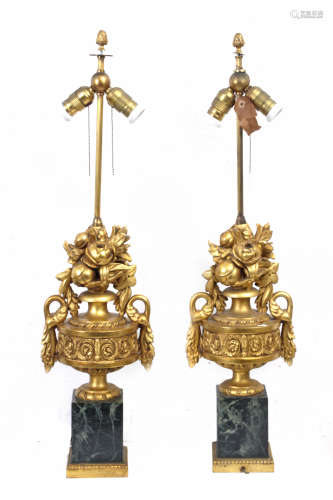 A pair of first half of 20th century table lamps