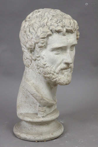 A plaster classical bust of Brutus circa 1900