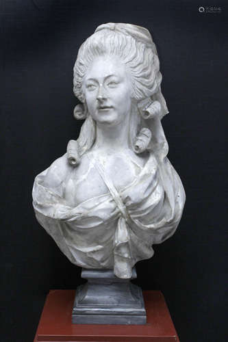 First half of 20th century plaster Marie Antoniette bust