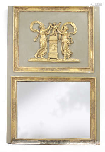A first half 20th century Neoclassical style troumeau mirror