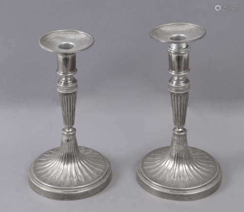 A pair of silver candlesticks 1891, with hallmarks from Madr...