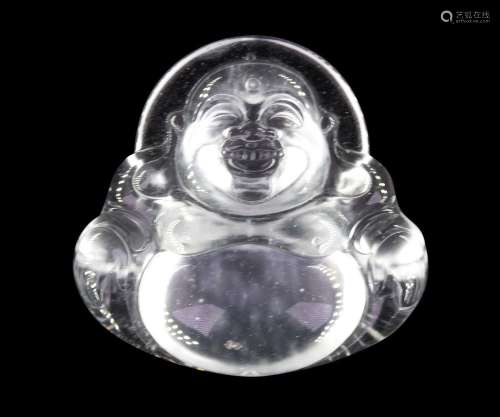 珠寶 天然緬甸玻璃種水沫玉彌勒掛件