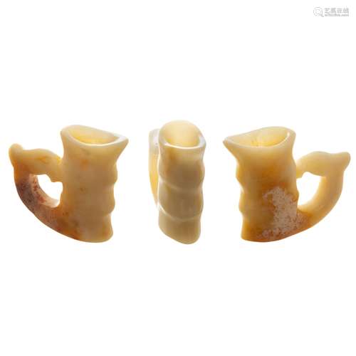 COLLECTION OF THREE ASSORTED JADE/STONE CARVINGS