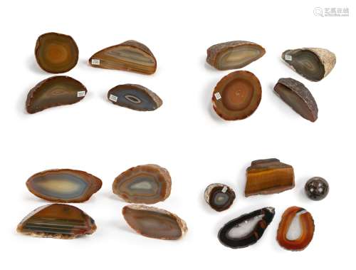 GROUP OF BANDED AGATE/ STONE POLISHED