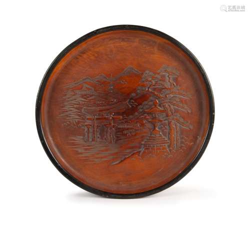 JAPANESE CARVED WOOD TRAY 