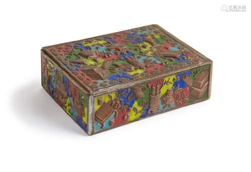 CHINESE CHAMPLEVE ENAMEL BOX