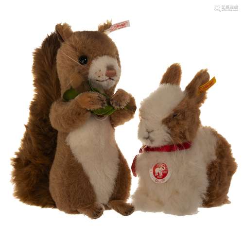 PAIR OF STEIFF SQUIRREL AND RABBIT