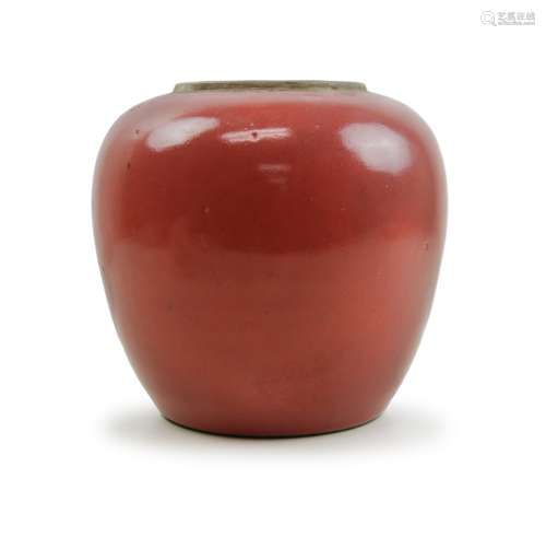 CHINESE RED JAR (NO LID)