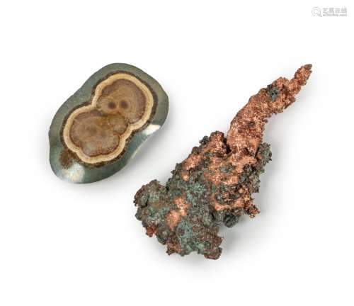 TWO HEMATITE AND GOLD ORE