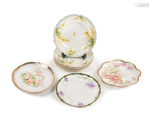 SET OF TEN GERMAN PORCELAIN PLATES