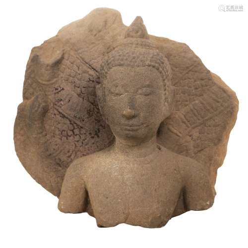 A SANDSTONE FRAGMENT OF A BUDDHIST