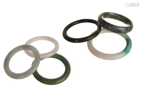 GROUP OF SIX JADE BANGLES