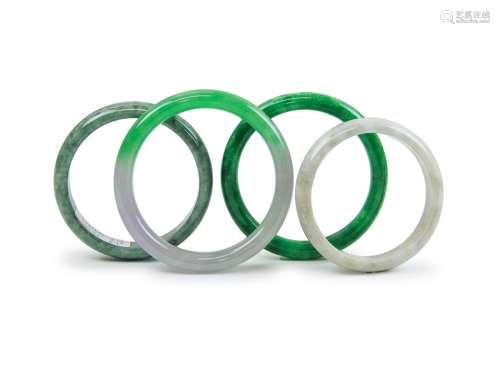 FOUR JADE BANGLES