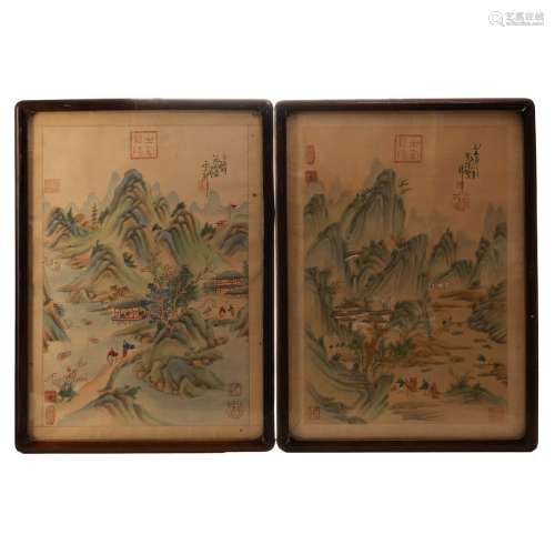 PAIR OF CHINESE FRAMED PAINTINGS