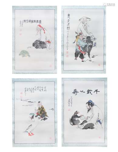 GROUP OF FOUR CHINESE PAINTINGS ON PAPER