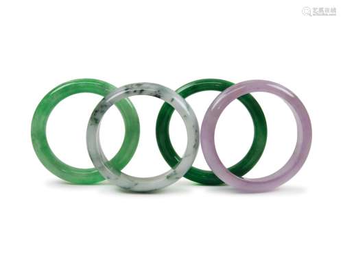 FOUR JADE BANGLES