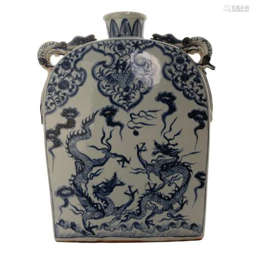 BLUE AND WHITE DRAGON JUG