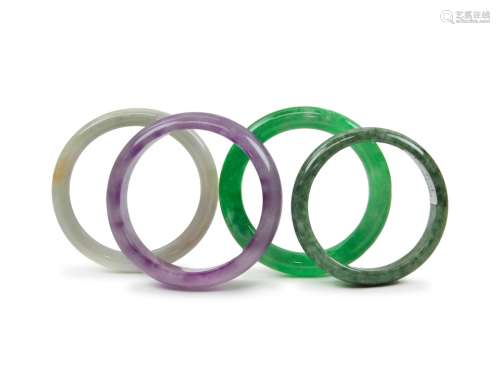 FOUR JADE BANGLES