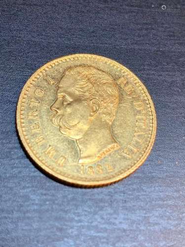 1882年意大利22k古董金币
