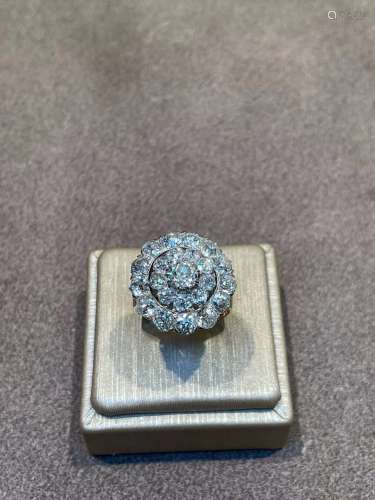 1900-1920年代18k满钻戒指