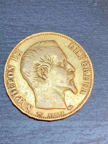 1856年，法国拿破仑三世22k金币