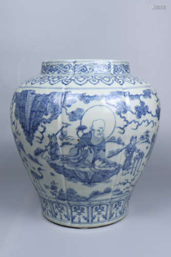 Chinese Ming Dynasty Blue And White Figures Story Porcelain ...