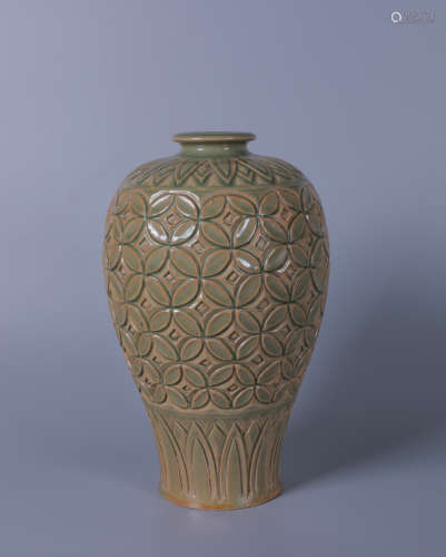 Chinese Yaozhou Wave Porcelain Plum Bottle