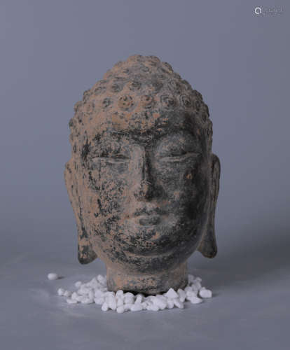 Chinese Qing Dynasty Stone Buddha Head