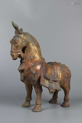 Chinese Gold Gilded Horse