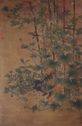 Chinese Painting Of Dog - Lang Shining