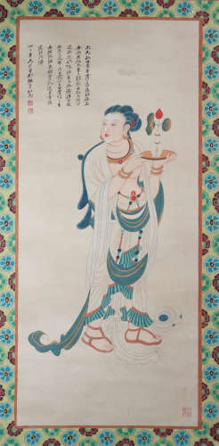Chinese Painting Of Buddha Statue - Zhang Daqian