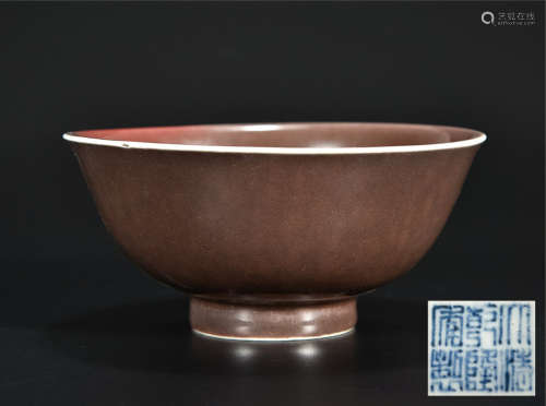 红釉碗  早期购于北京拍卖公司
