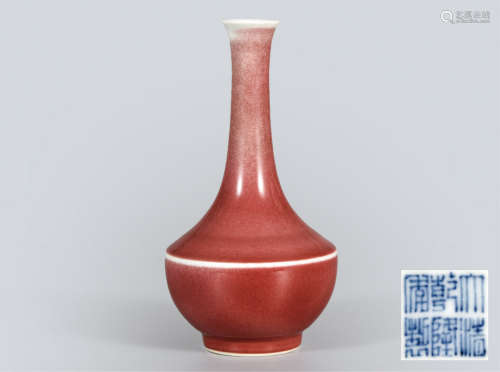 霁红釉荸荠瓶  早期购于湖南拍卖公司