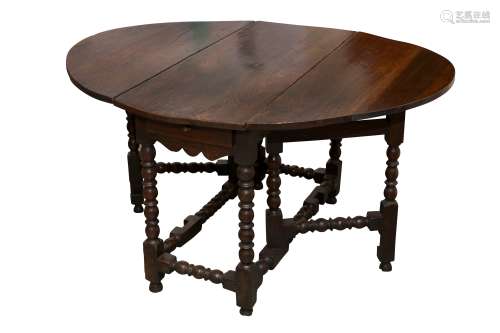 A OAK DROP LEAF TABLE, 17TH/18TH CENTURY AND LATER,