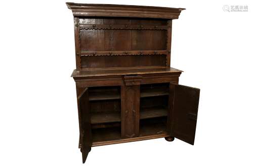 A LARGE CONTINENTAL OAK DRESSER, 18TH CENTURY AND LATER