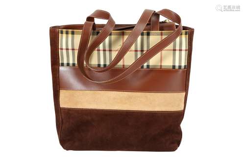 BURBERRY BROWN NOVA CHECK SHOULDER BAG