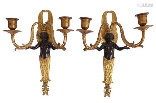 A PAIR OF EMPIRE APPLIQUES, EARLY 19TH CENTURY