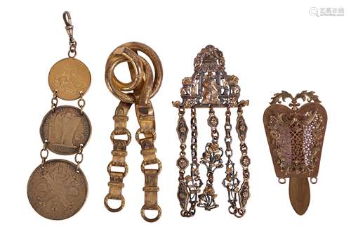 A COLLECTION OF THREE GILDED COINS, 18TH CENTURY