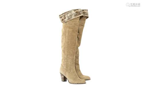 DIOR BEIGE COWBOY BOOTS - SIZE 36.5