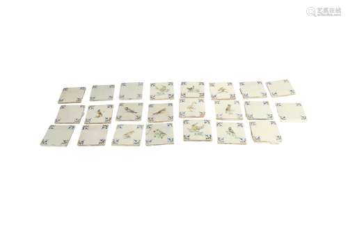 A COLLECTION OF FRENCH TIN GLAZED EARTHENWARE TILES, 19TH/20...