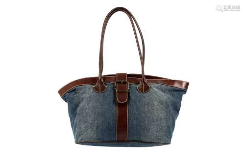 FENDI DENIM SHOPPER TOTE BAG