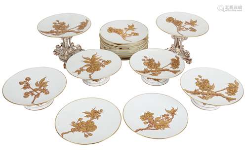 A PORCELAIN DESSERT SERVICE BY T.C. BROWN WESTHEAD MOORE & C...