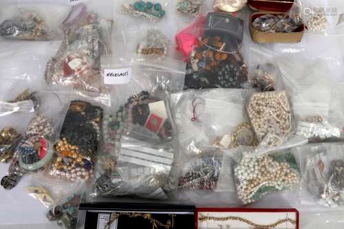 A COLLECTION OF COSTUME JEWELLERY