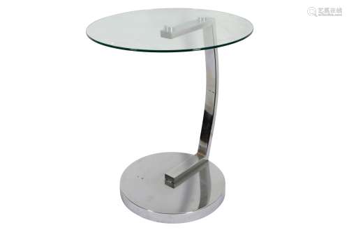 A GLASS AND CHROME TABLE, IN THE MANNER OF EILEEN GREY, CONT...