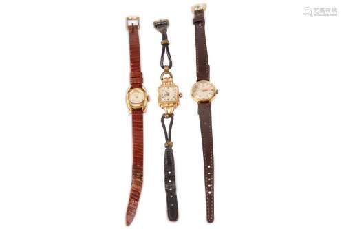 AN OMEGA, SUPER ATIC AND PIAGET LADIES WRISTWATCHES.
