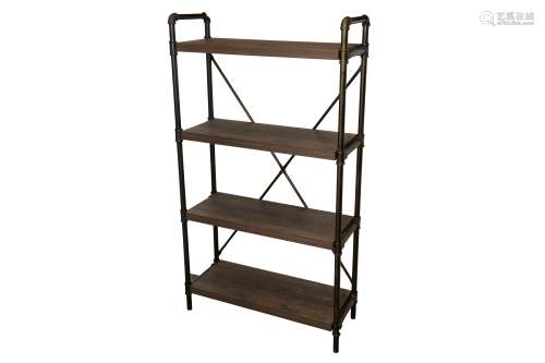 A SET OF CONTEMPORARY INDUSTRIAL STYLE BOOKSHELVES